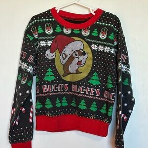 Buc-ee's Kids Christmas Sweatshirt - Black and Red